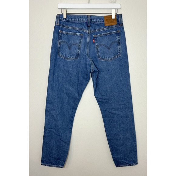 LEVI’s Wedgie Straight 28 Button Fly Distressed Jeans Blue‎ Big E PREMIUM City - Picture 3 of 13